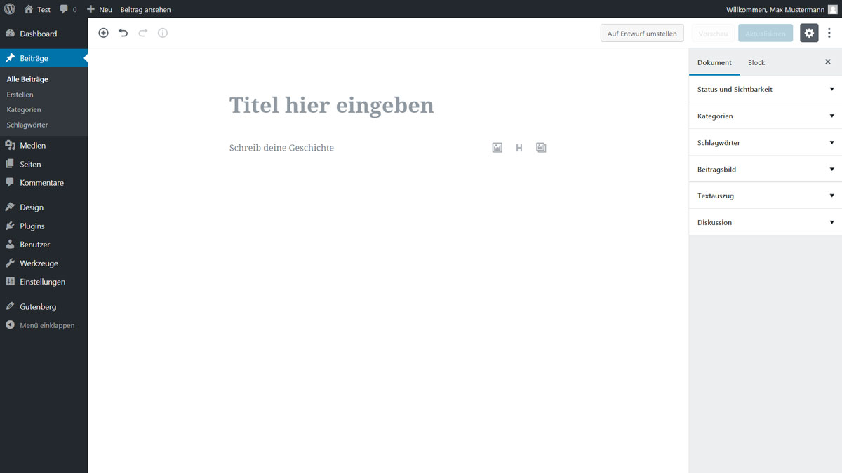 Gutenberg Editor in WordPress